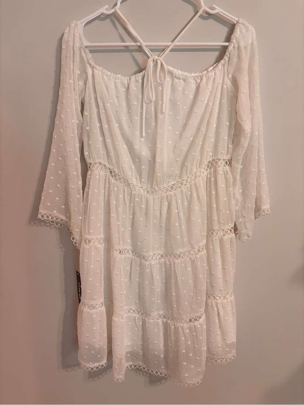 GIANNI BINI NWT Melanie White Long Sleeve Dress - Picture 3 of 12